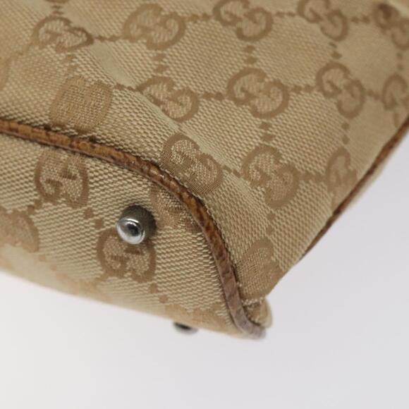 GUCCI GG Canvas Tote Bag Beige Silver - Picture 12 of 16